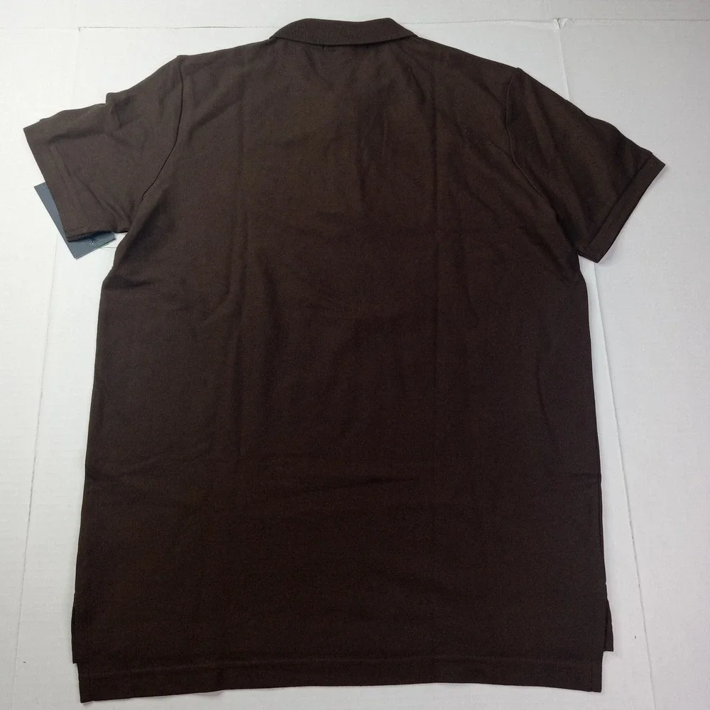 U.S. Polo Assn Performance Pique Polo Shirt Men's Size M Medium Brown Stretch